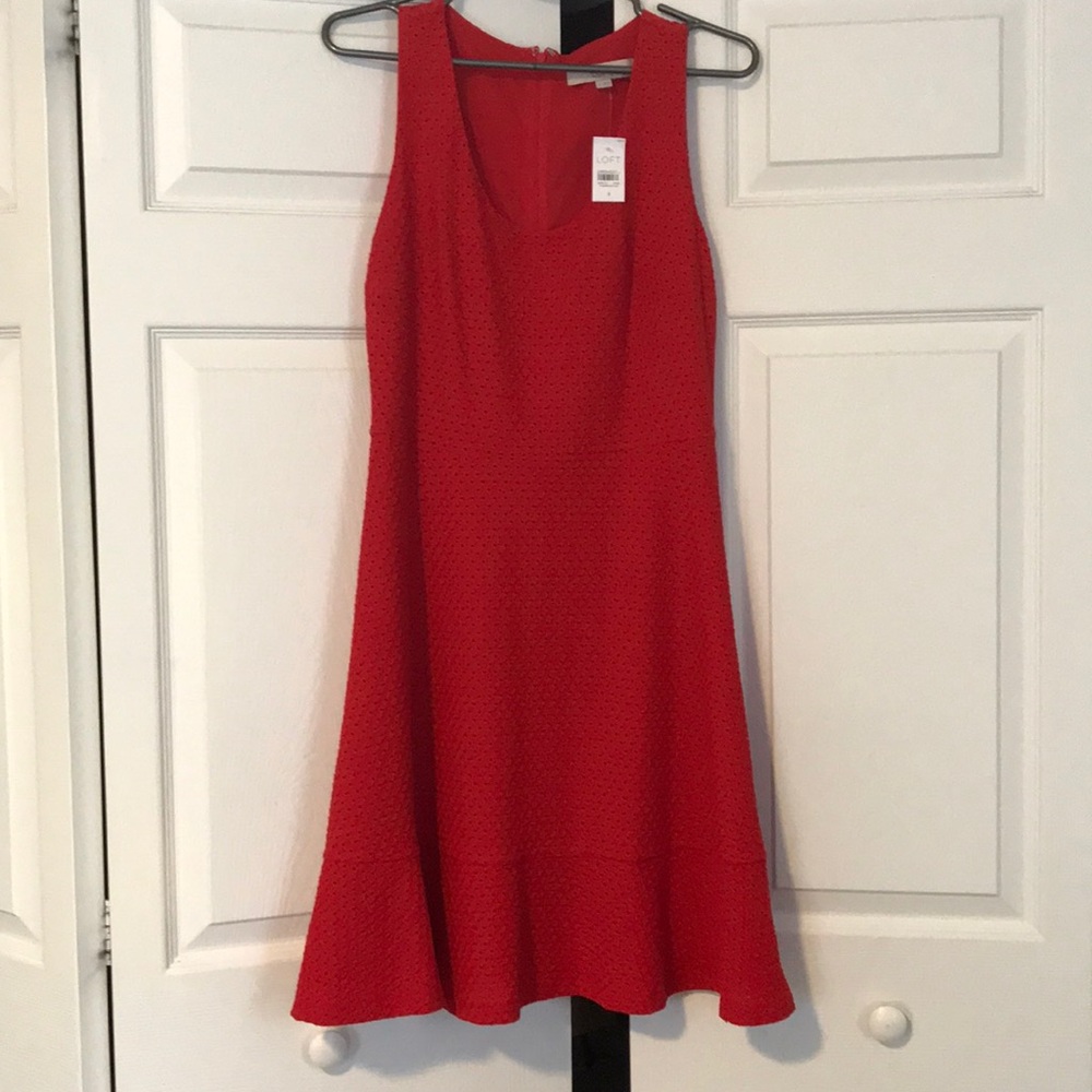 Loft red patterned dress.